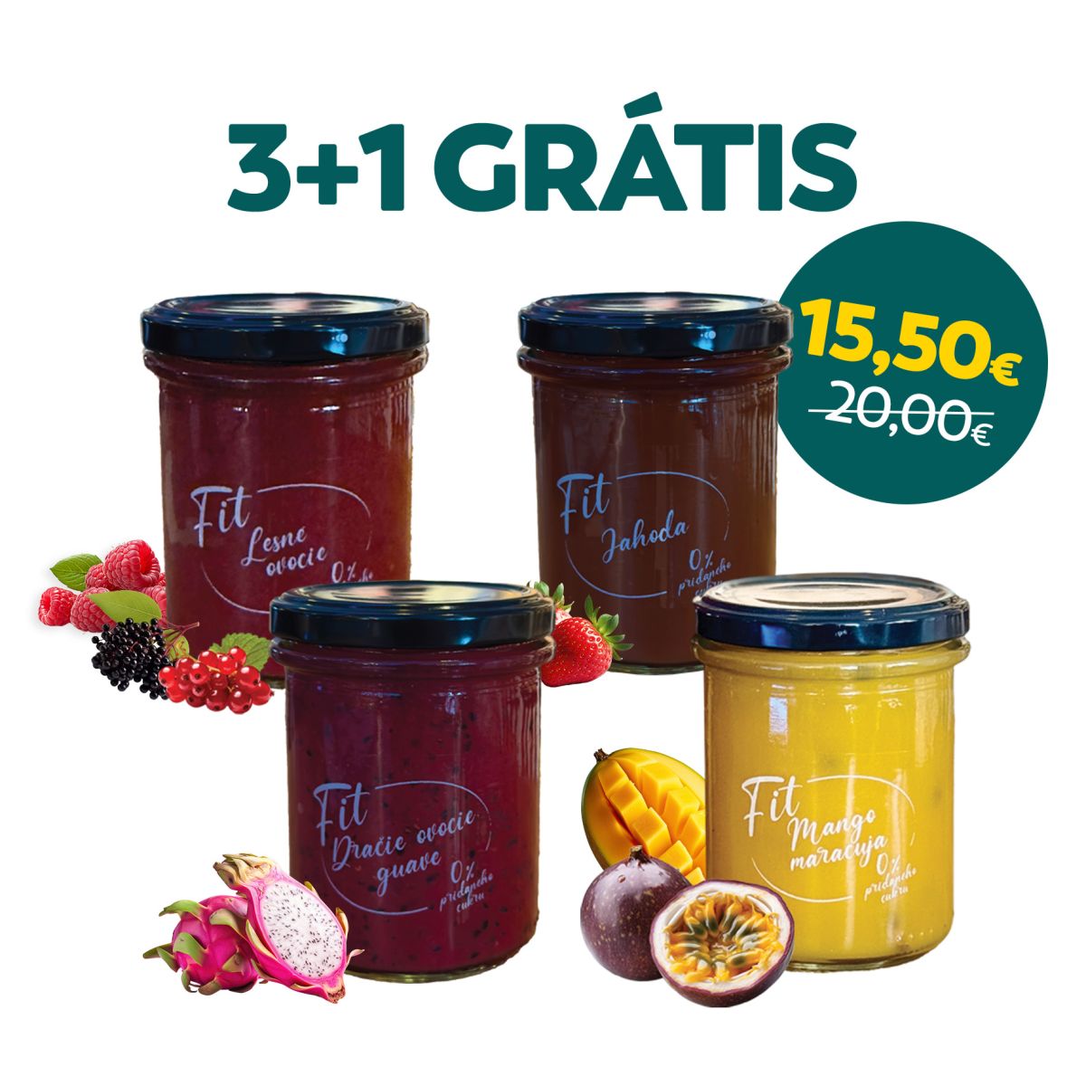 FIT ovocné pyré 3+1 GRÁTIS 800 g